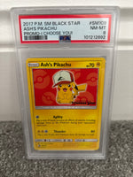 Ash's Pikachu (I Choose You)  Black Star SM109 Pokemon Graded Pokemon Card (PSA 8)