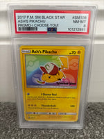 Ash's Pikachu (I Choose You)  Black Star SM108 Pokemon Graded Pokemon Card (PSA 8)