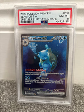 Blastoise (200) Special  Illustration Rare 2023 Pokemon MEW Graded Pokemon Card (PSA 8)